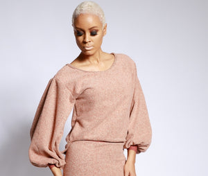 Salmon bishop sleeve sweater