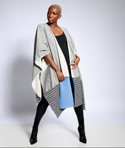 Gray/blue poncho