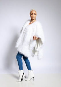Fur/White Angel wing poncho