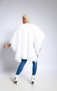 Fur/White Angel wing poncho