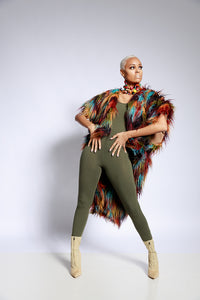 Fur/Multi colored high low